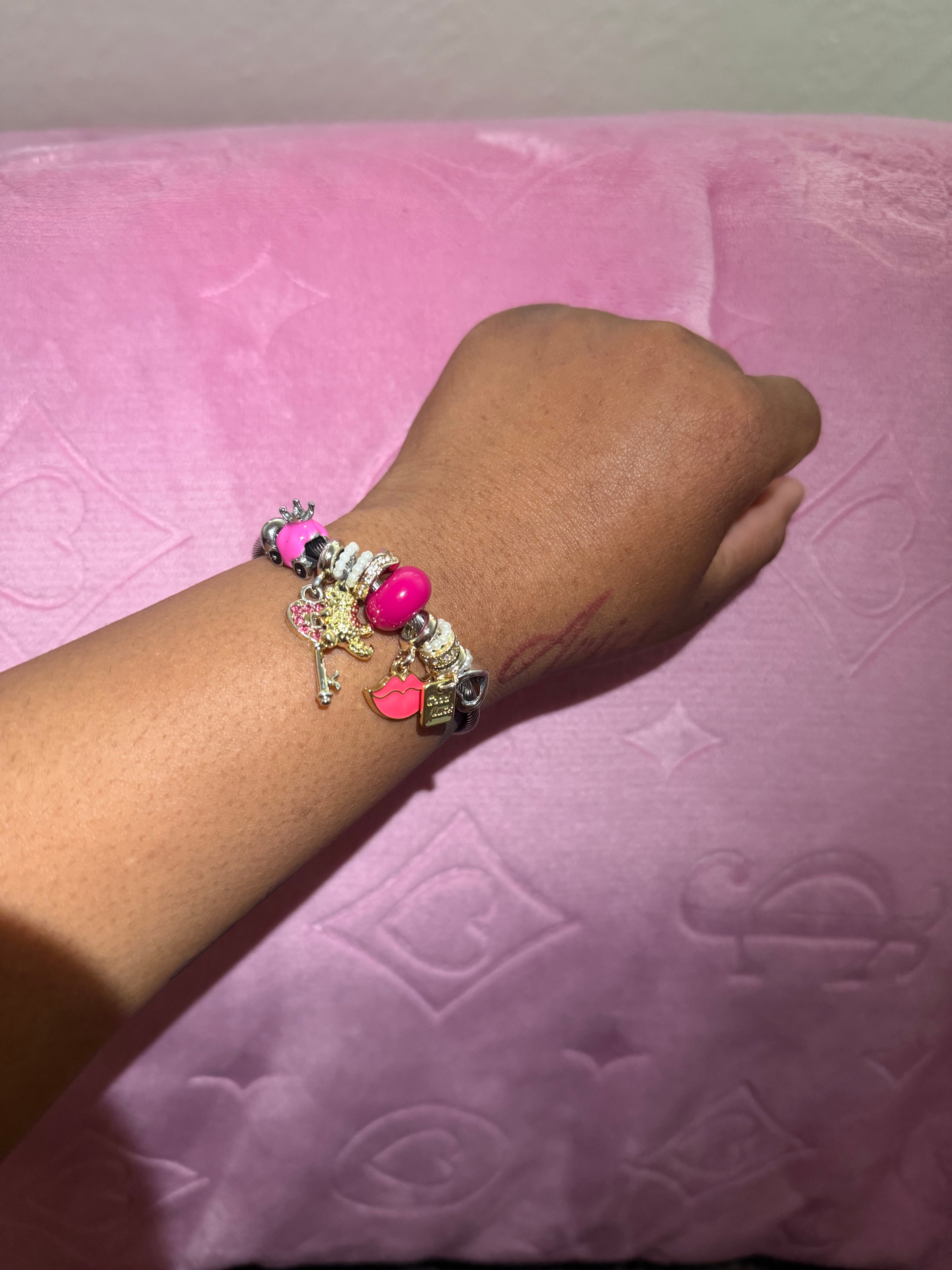 Pink charm bracelet