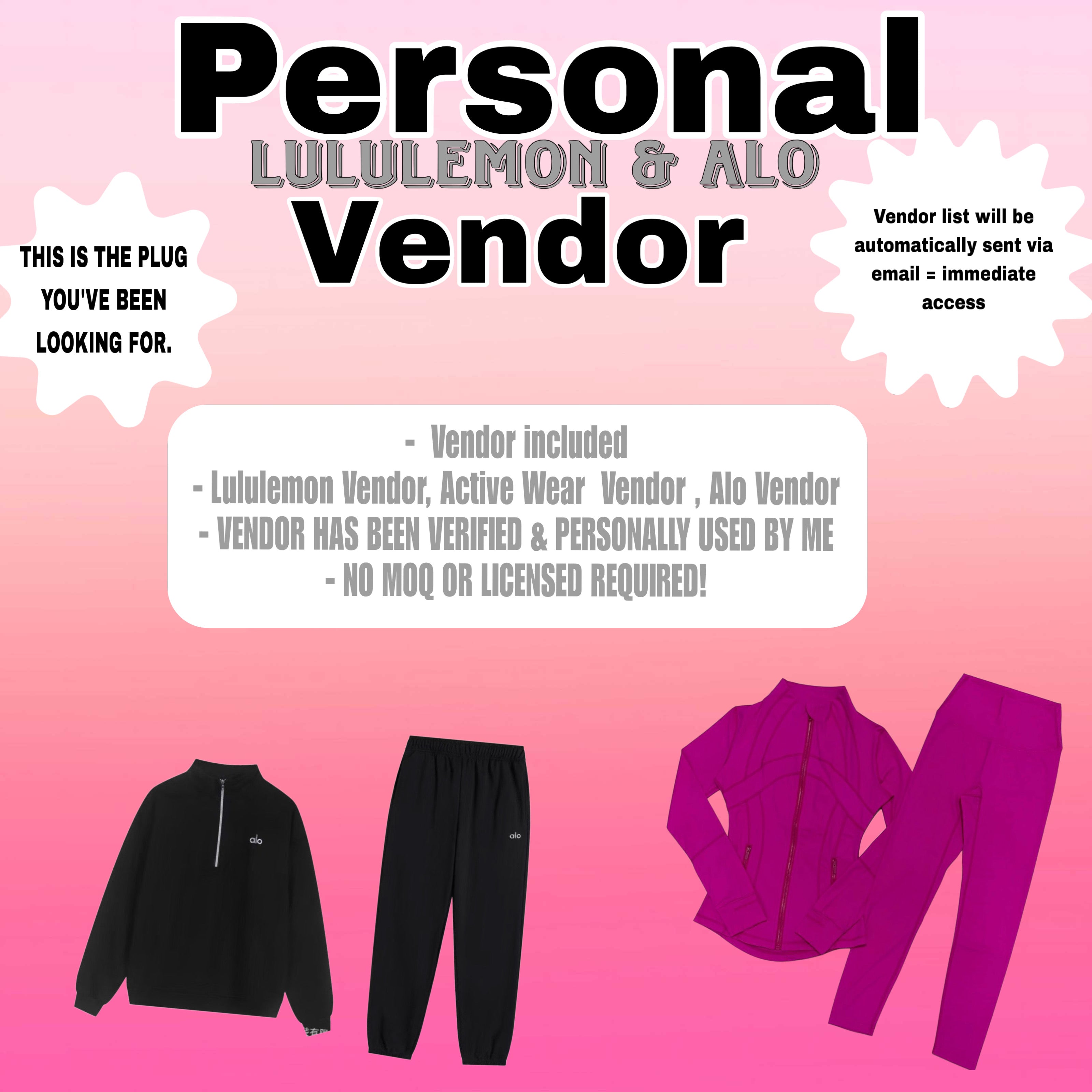 Personal Activewear Vendor + Lululemon & Alo